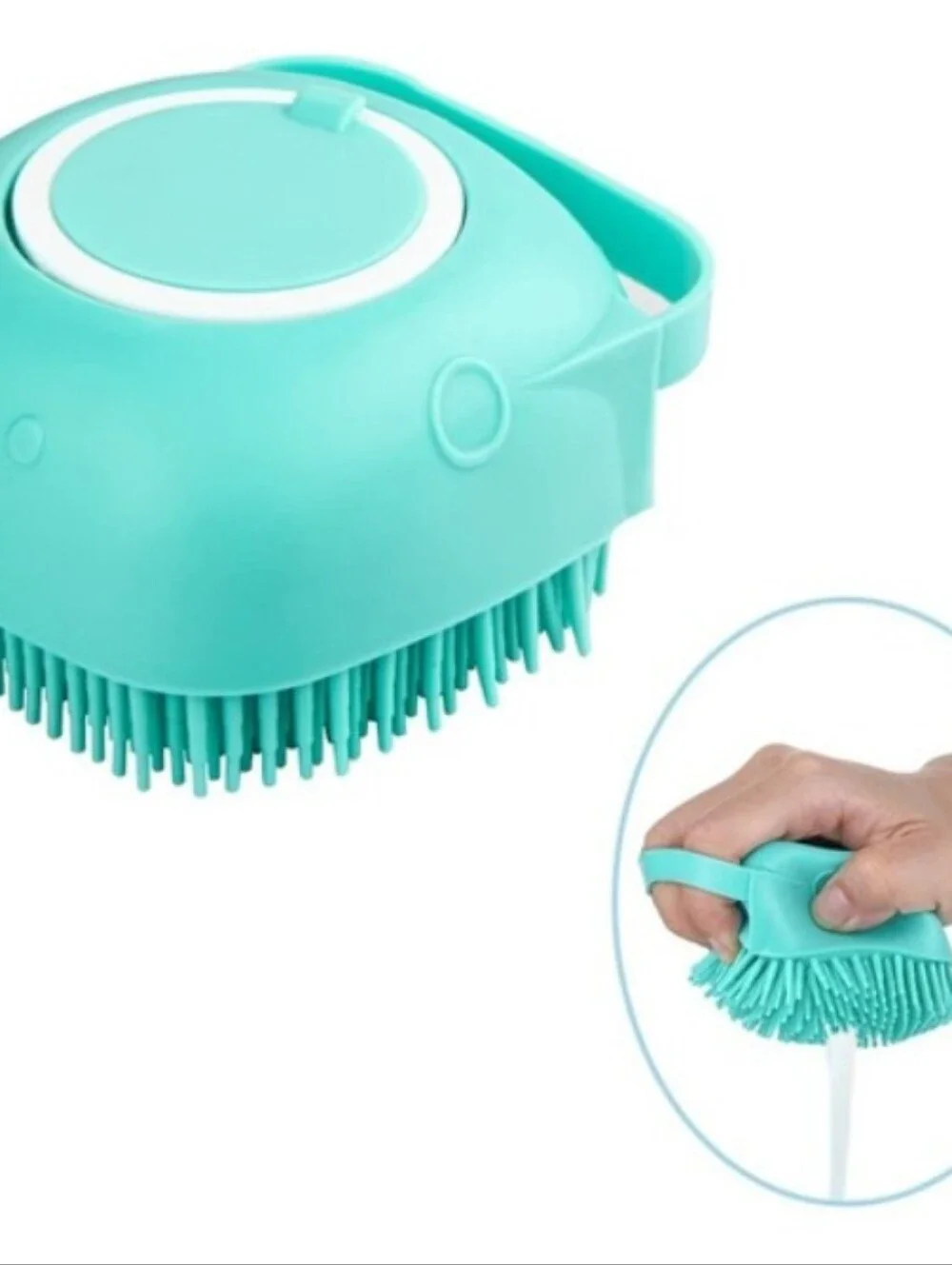 4 Pc 2x Dog Bath Brush Silicone Shampoo Dispenser Scrubber
